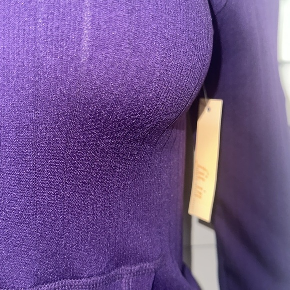 NWT WOMENS “FIT IN “  ribbed style purple activewear size : ONE SIZE - Picture 7 of 14